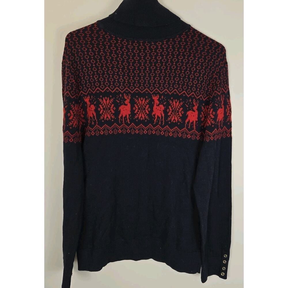 Tommy Hilfiger Women's Snowflake Reindeer Stella Turtleneck Sweater MEDIUM NWT - Picture 7 of 9